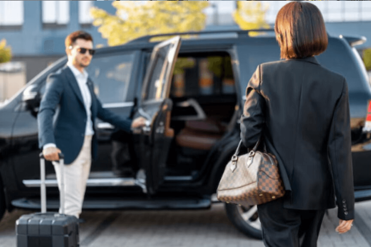 Mokena to O'Hare Limo professional chauffeur greeting client at Mokena residence