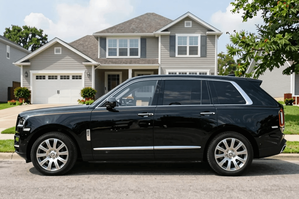 Mokena Limo Service luxury SUV staged outside a Mokena Illinois residence