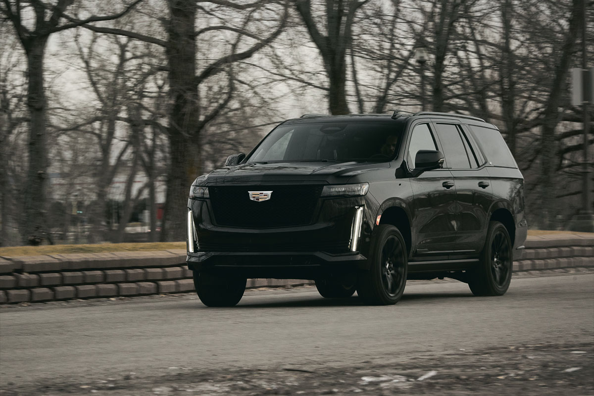 Luxury Cadillac Escalade parked in Tinley Park for our premium Tinley Park Limo Service.